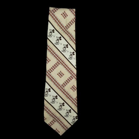 Classic Mickey Mouse Cervantes Tie Vintage Walt Disney Productions Qiana Nylon - Picture 4 of 12